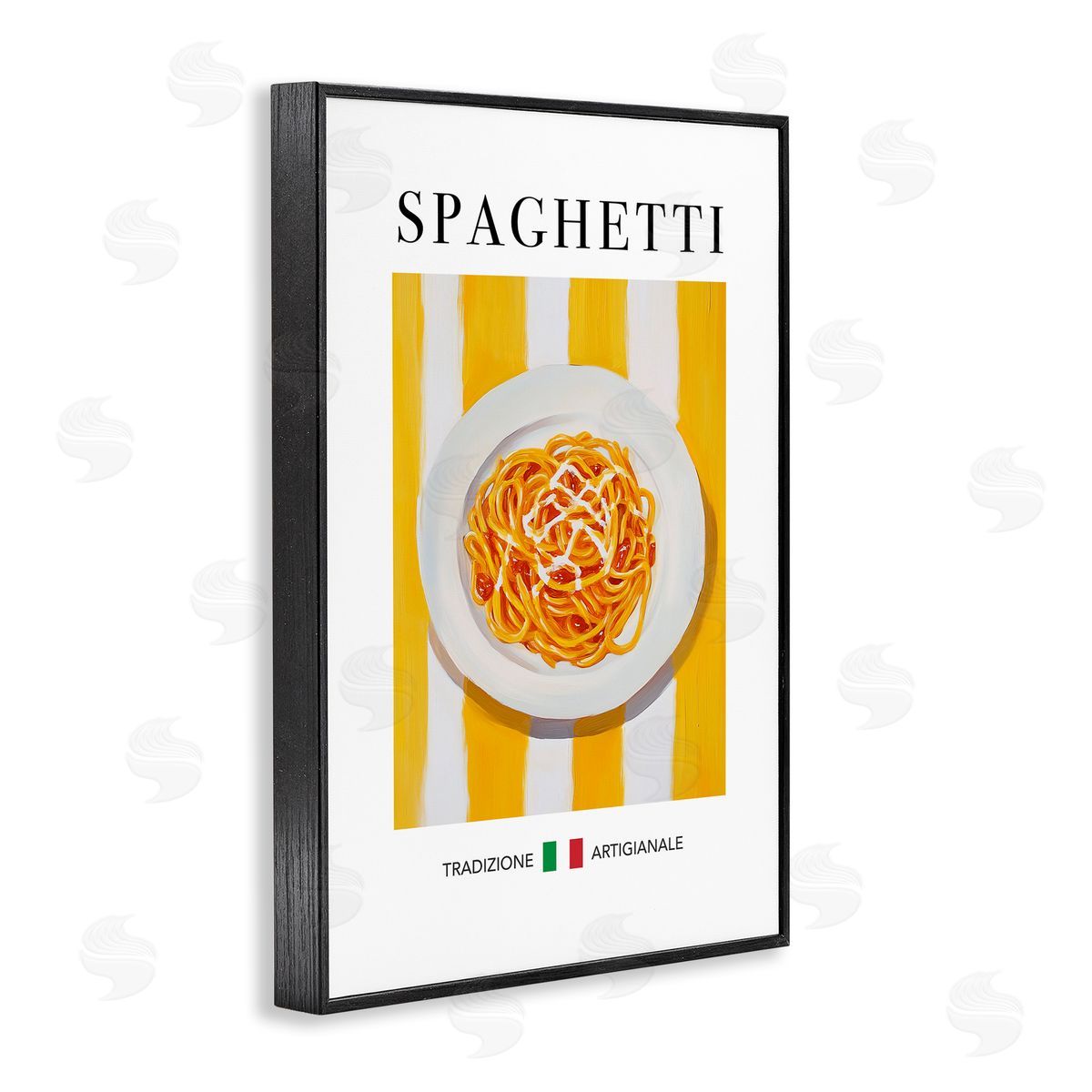 Traditional Spaghetti Pasta Black Frame Print Wall Art, Home Decor by Andreas Magnusson