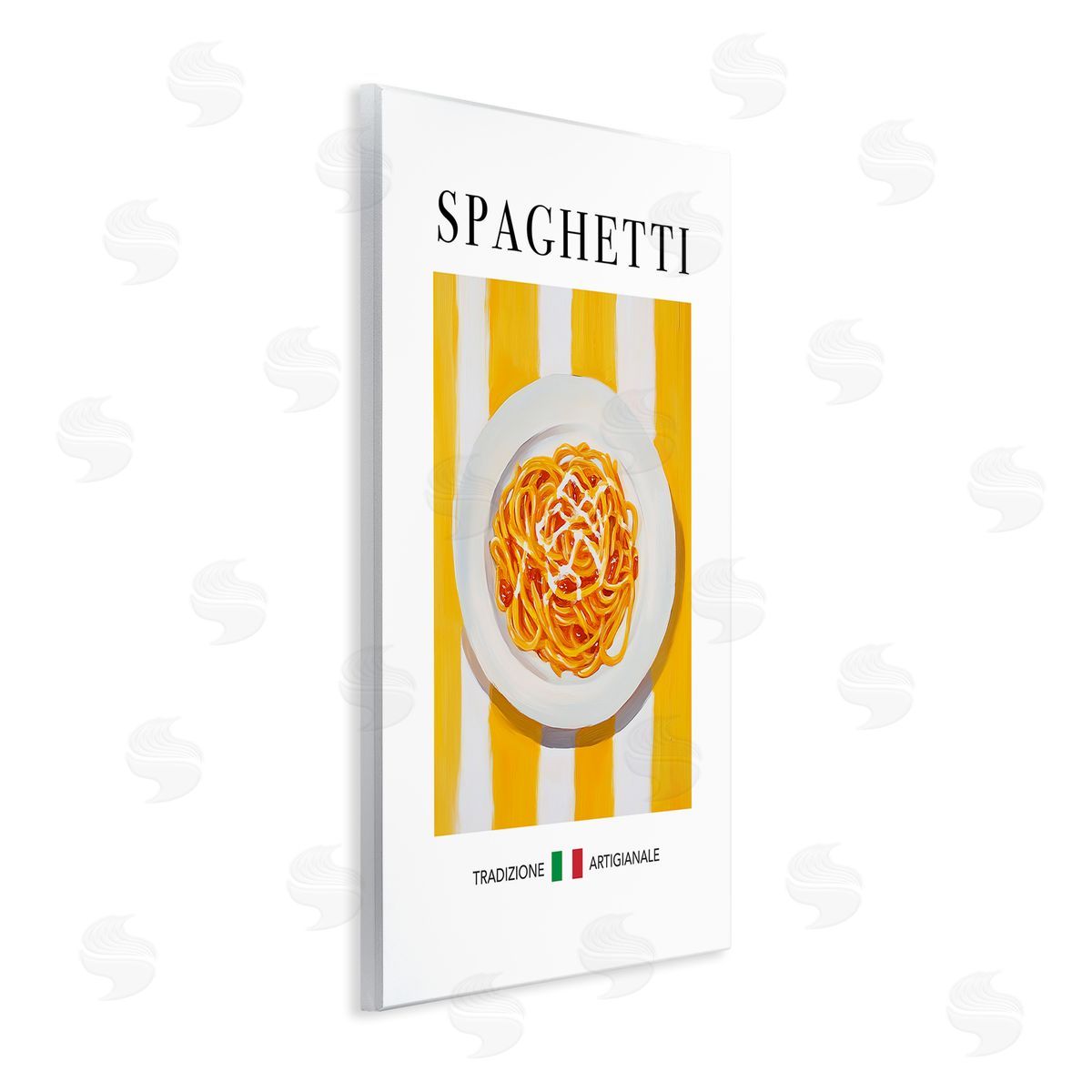 Traditional Spaghetti Pasta Wood Plaque Wall Art, Home Decor by Andreas Magnusson