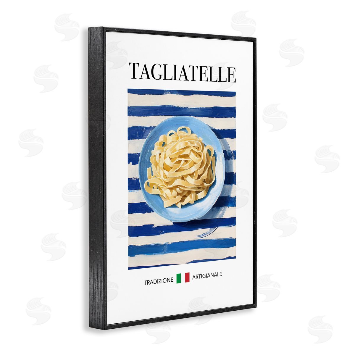 Traditional Tagliatelle Pasta Black Frame Print Wall Art, Home Decor by Andreas Magnusson