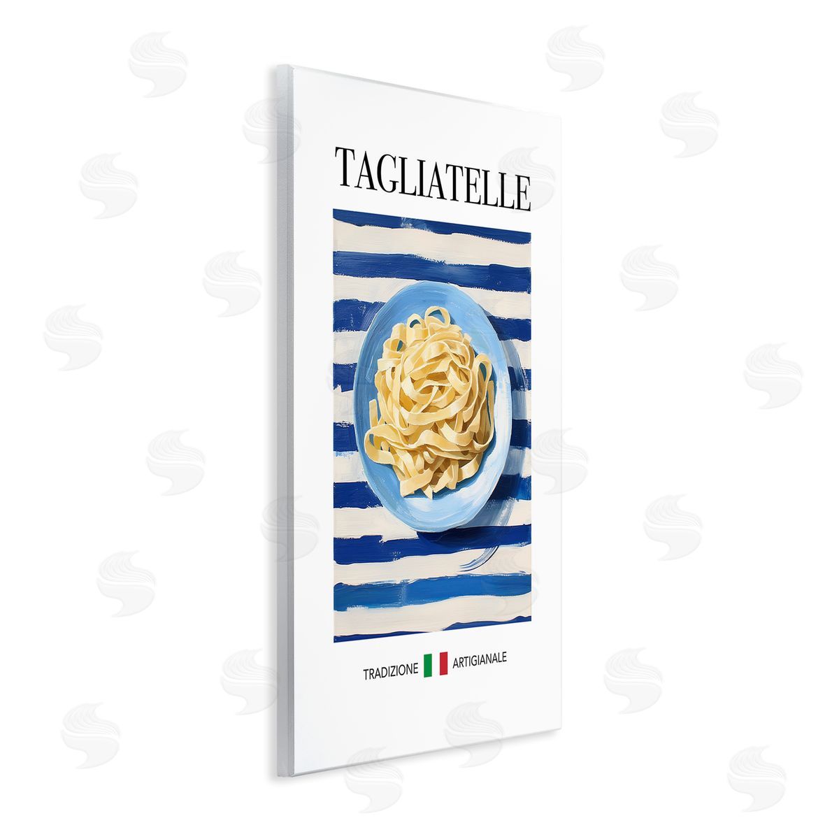 Traditional Tagliatelle Pasta Wood Plaque Wall Art, Home Decor by Andreas Magnusson
