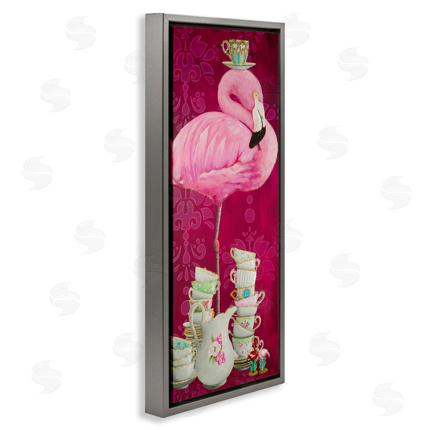 Heather Gauthier | Flamingo with Antique Teacups