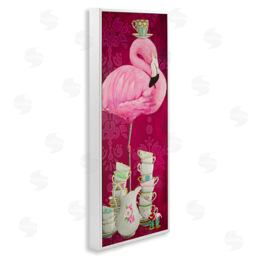 Heather Gauthier | Flamingo with Antique Teacups