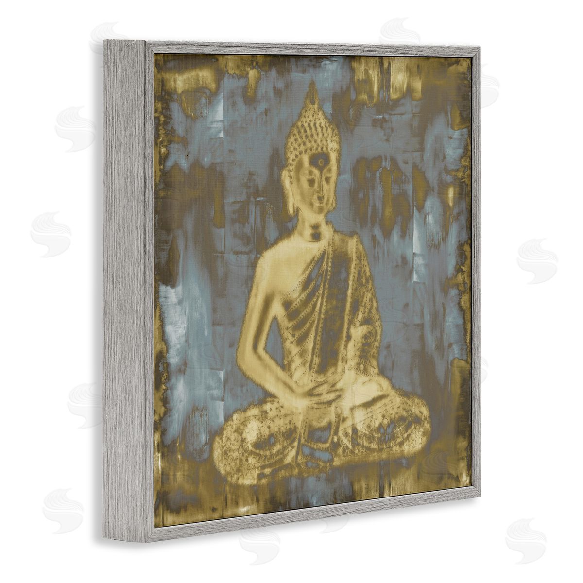 Muted Earthy Buddha Abstract Grey Frame Print Wall Art, Home Decor by Tom Bray