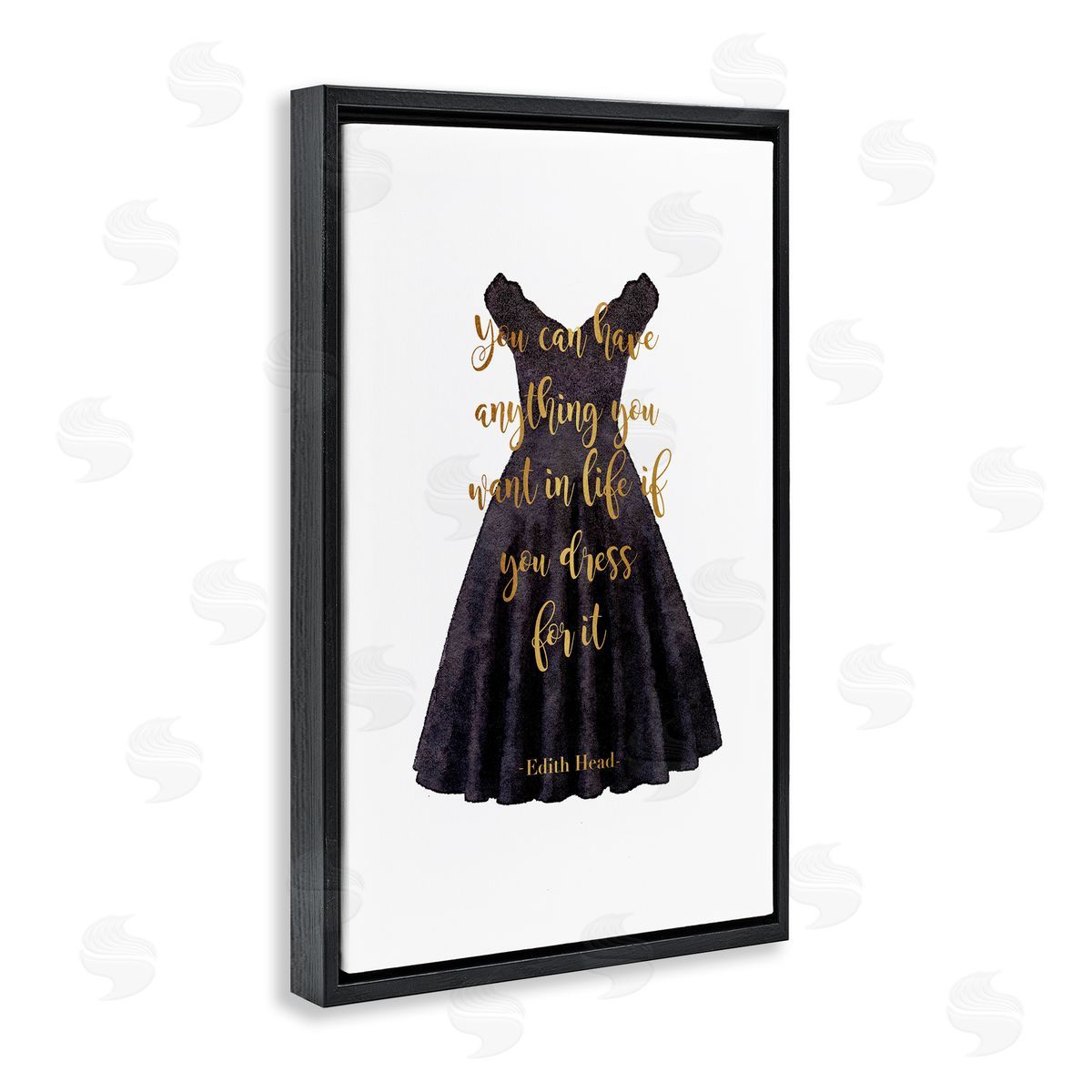 Dress The Part Fashion Quote Black Floating Frame Canvas Wall Art, Home Decor by Amanda Greenwood