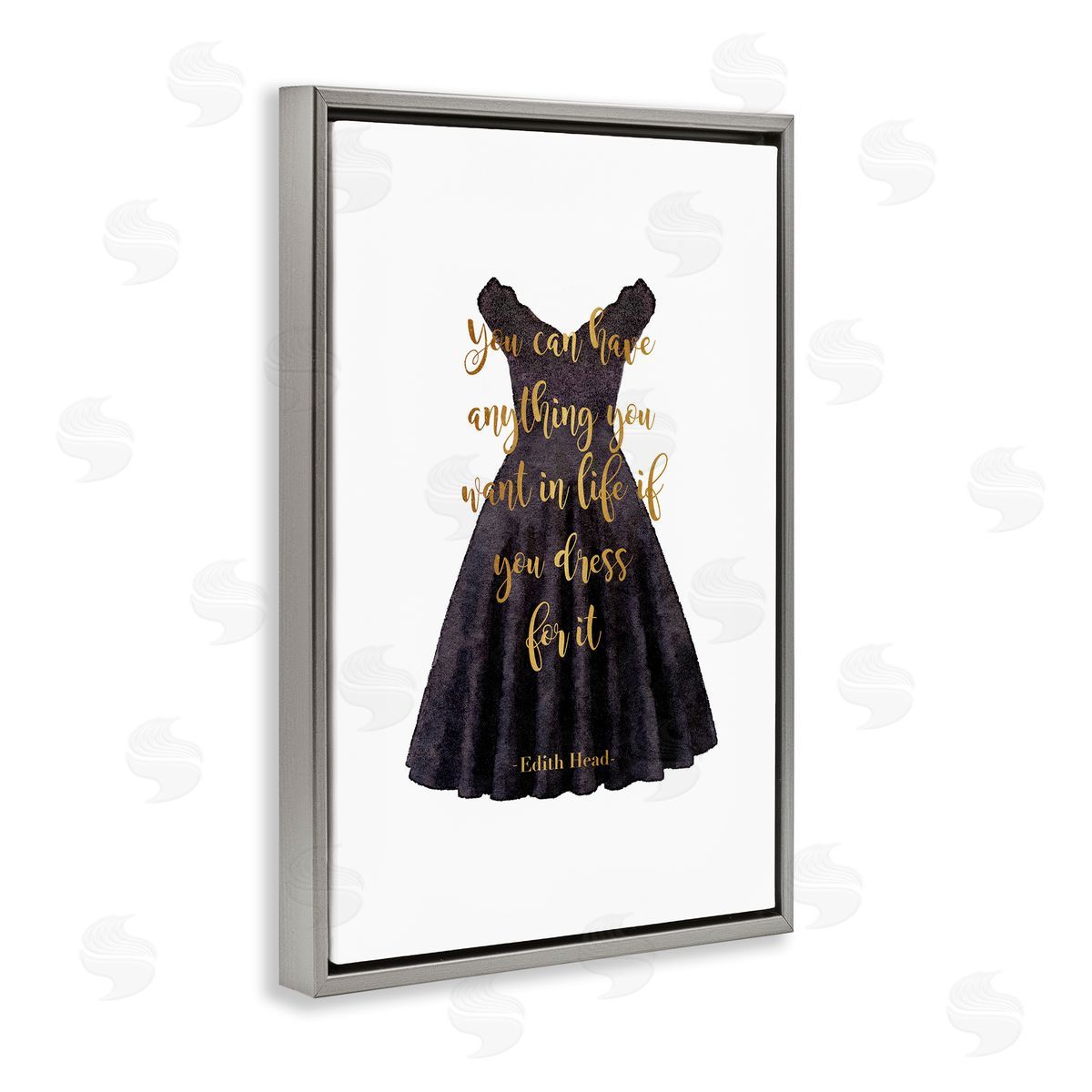 Dress The Part Fashion Quote Grey Floating Frame Canvas Wall Art, Home Decor by Amanda Greenwood