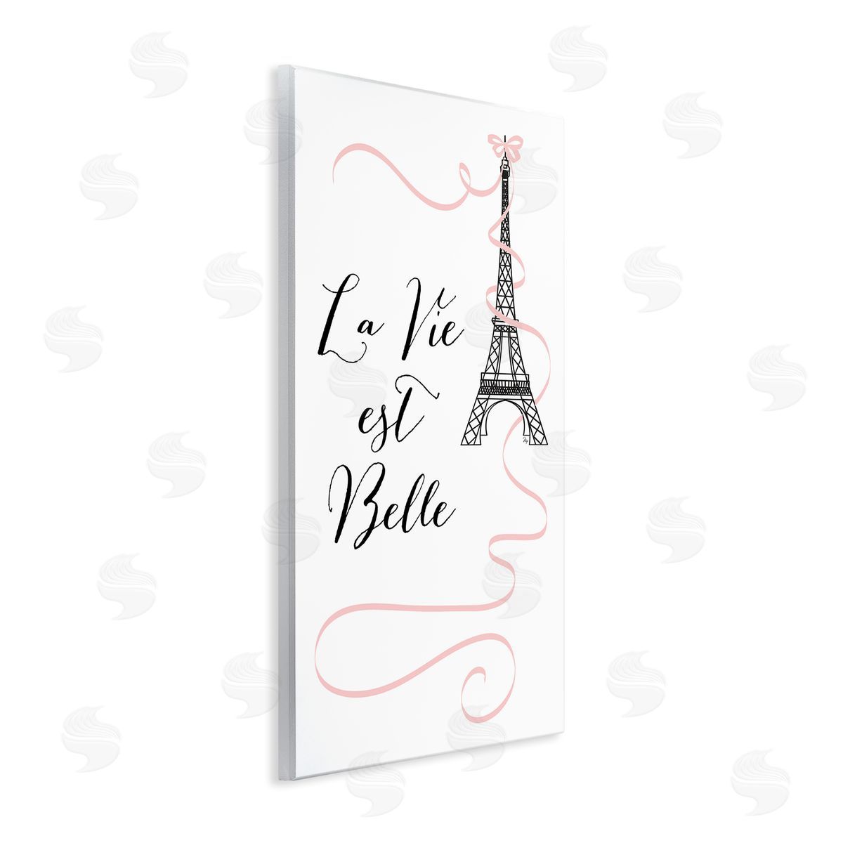Life Is Beautiful French Phrase Wood Plaque Wall Art, Home Decor by Martina Pavlova