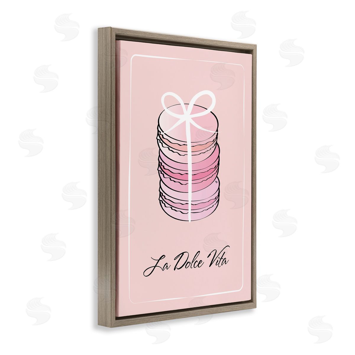 Life Is Beautiful French Dessert Brown Floating Frame Canvas Wall Art, Home Decor by Martina Pavlova