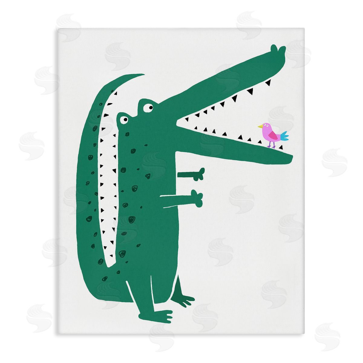 Alligator & Bird Friends Canvas Wall Art, Home Decor by Carla Daly