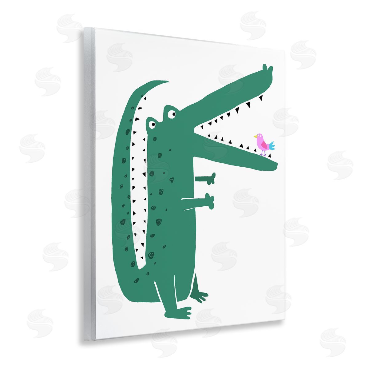 Alligator & Bird Friends Wood Plaque Wall Art, Home Decor by Carla Daly
