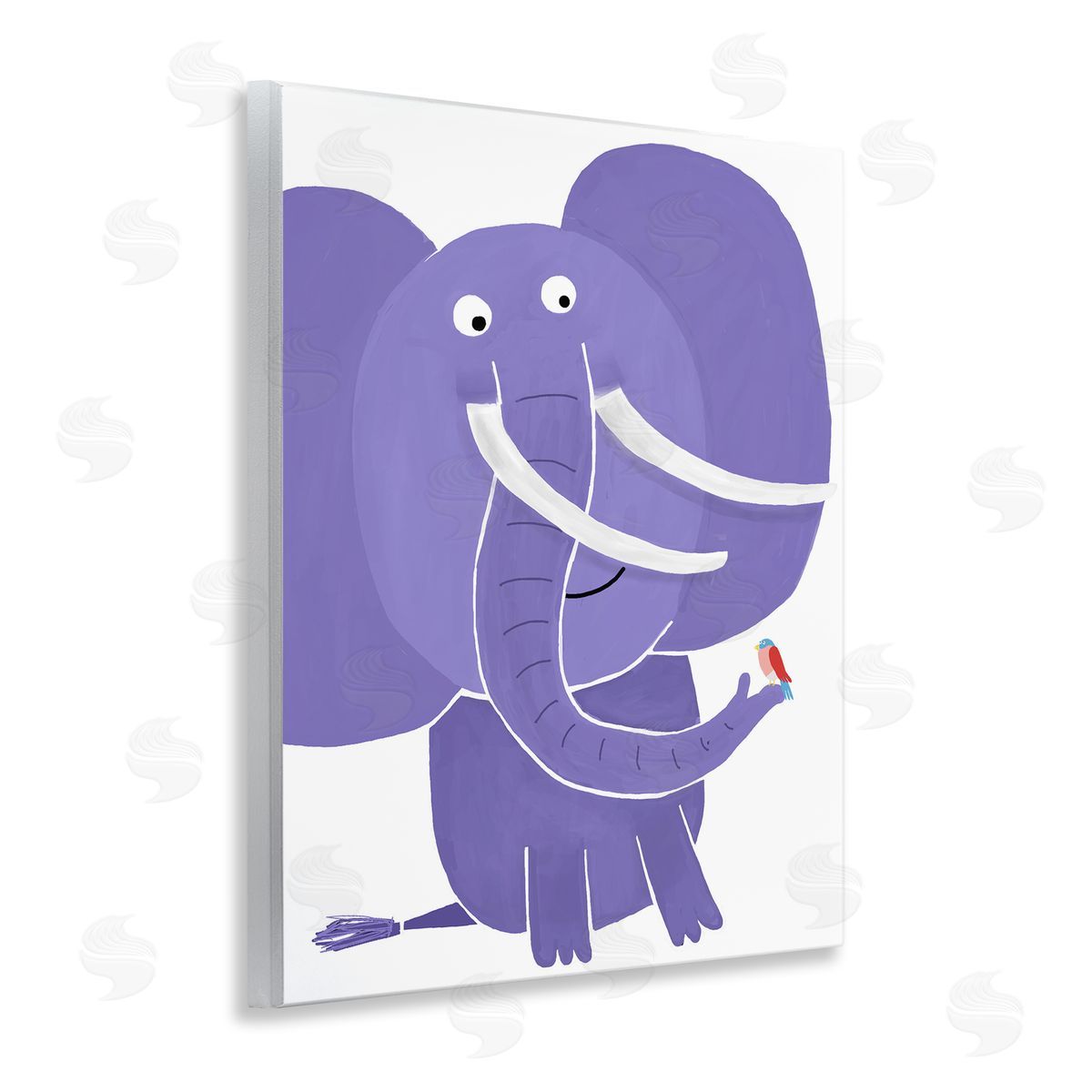 Elephant & Bird Friends Wood Plaque Wall Art, Home Decor by Carla Daly