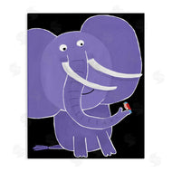Carla Daly | Elephant & Bird on Black