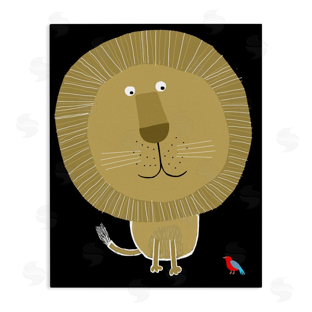 Lion and Bird Friends Canvas Wall Art, Home Decor by Carla Daly
