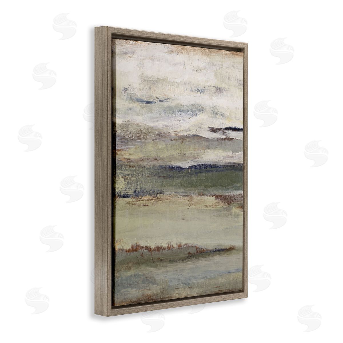 Abstract Earth's Layers Brown Floating Frame Canvas Wall Art, Home Decor by Lanie Loreth