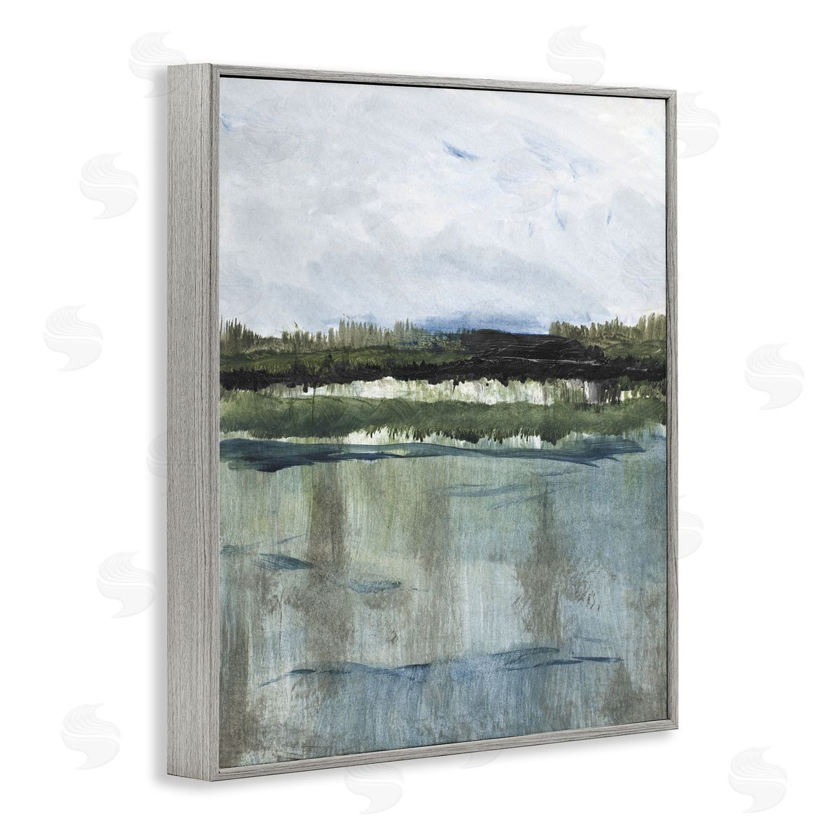 Northwest Lakeside View Grey Frame Print Wall Art, Home Decor by Lanie Loreth