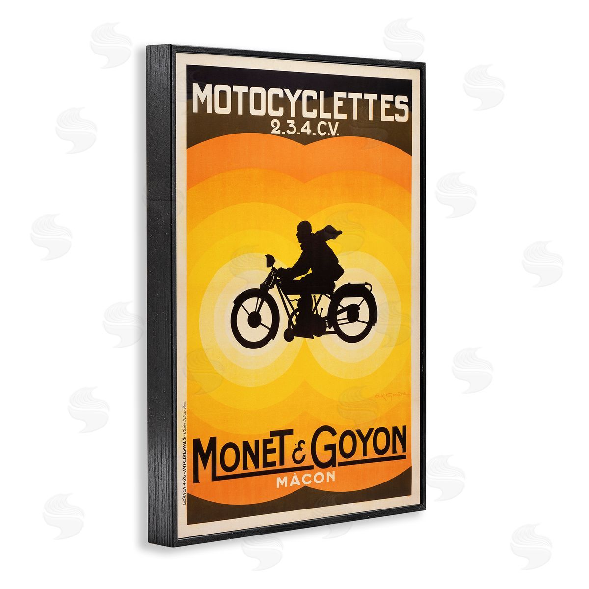Vintage Motorcycle Advertisement Black Frame Print Wall Art, Home Decor by Marcus Jules