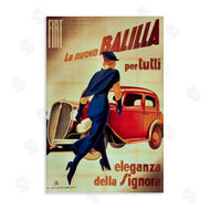 Marcus Jules | Antique Vehicle & Woman Advertisement