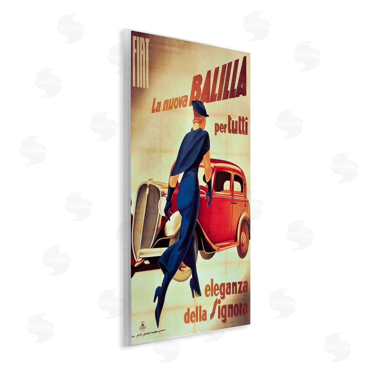 Antique Vehicle & Woman Advertisement Wood Plaque Wall Art, Home Decor by Marcus Jules