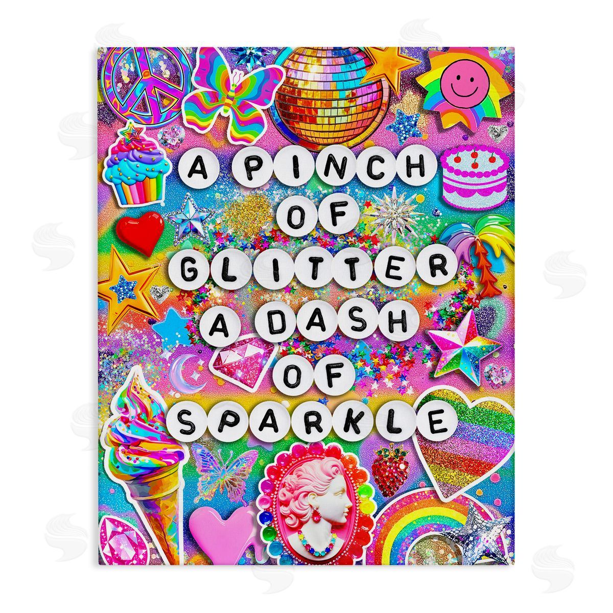 Pinch Of Glitter & Sparkle Canvas Wall Art, Home Decor by Jess Stempel