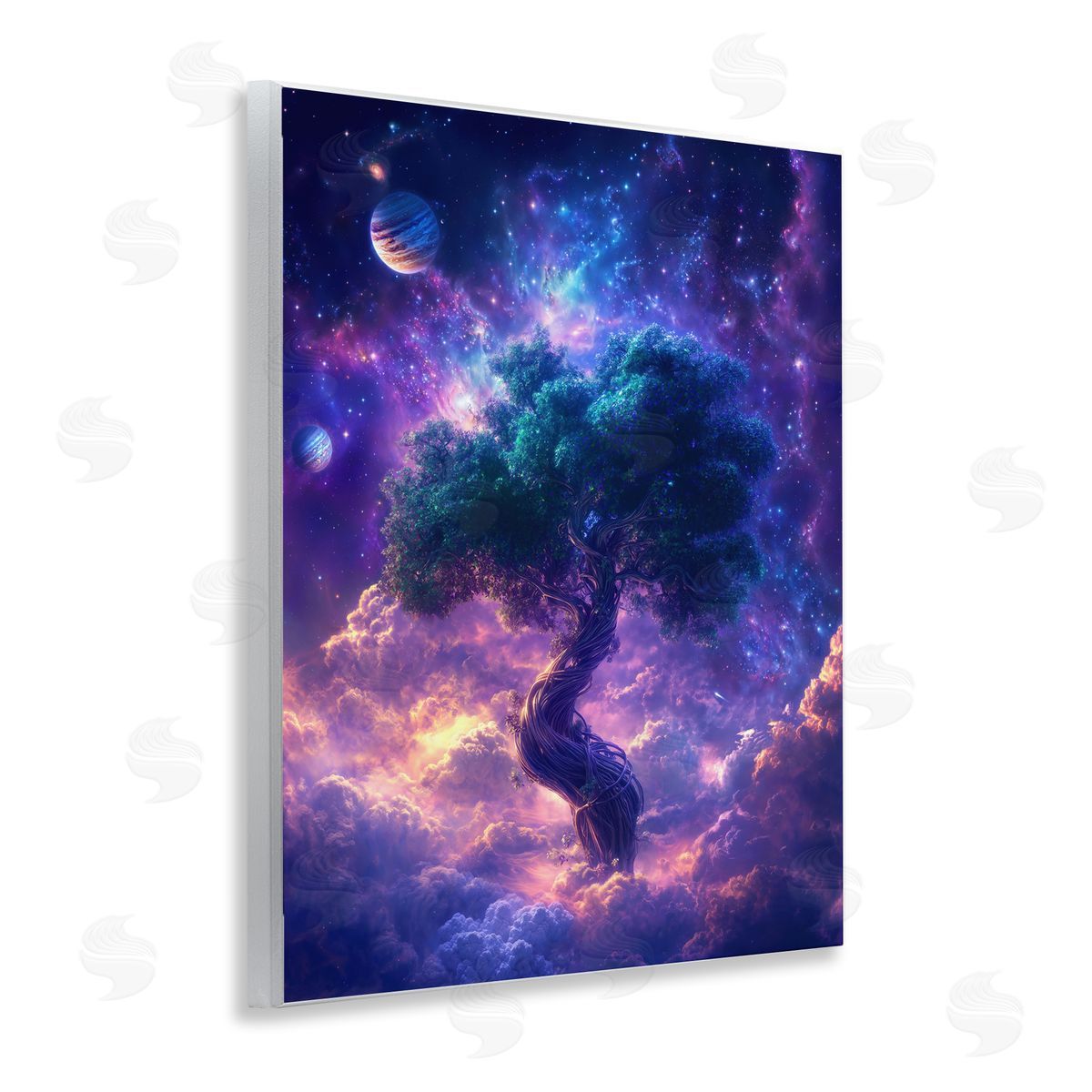 Tree Of Life Through Clouds Wood Plaque Wall Art, Home Decor by Wumples