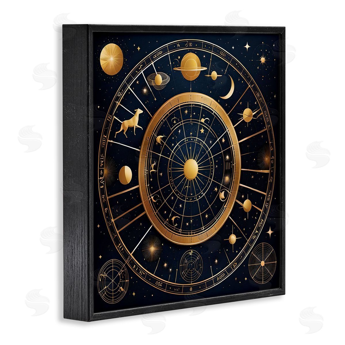 Astrology Zodiac Birth Chart Black Frame Print Wall Art, Home Decor by Tabz Jones