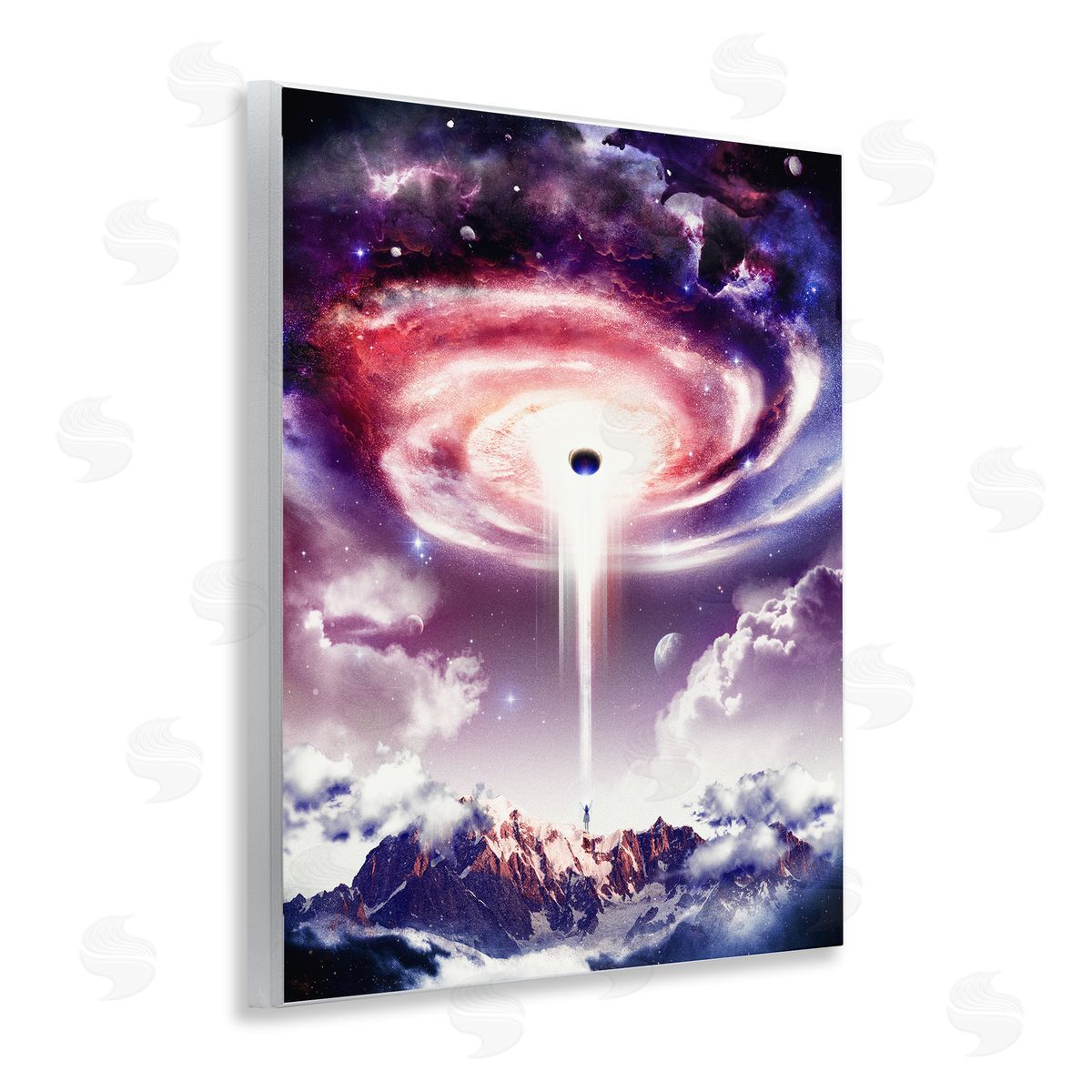 Surreal Space Nebula Rays Wood Plaque Wall Art, Home Decor by Barrett Biggers