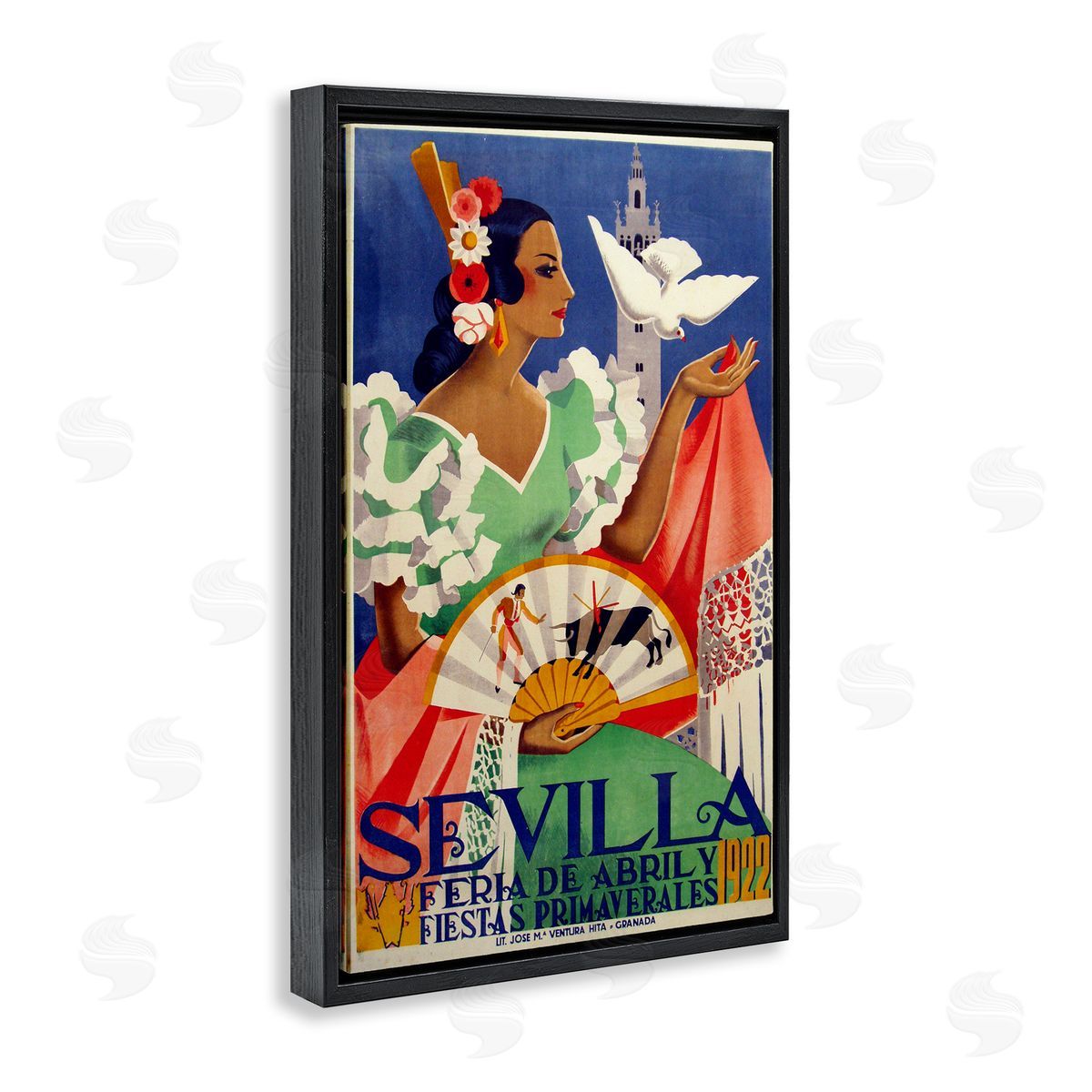 Seville Vintage Culture Black Floating Frame Canvas Wall Art, Home Decor by Marcus Jules