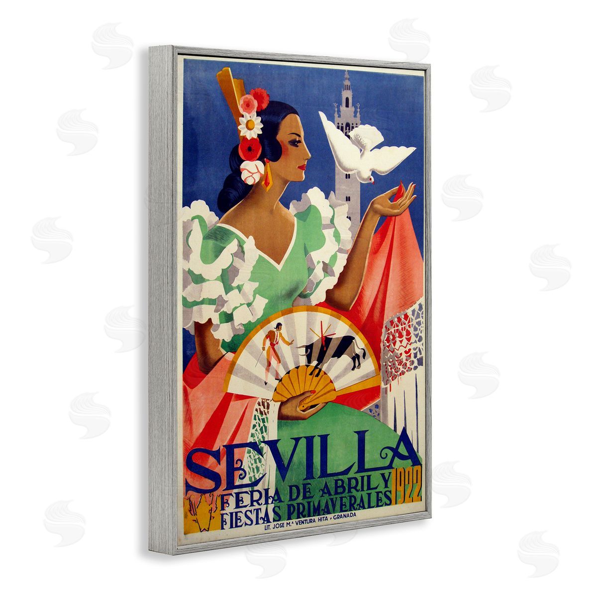Seville Vintage Culture Grey Frame Print Wall Art, Home Decor by Marcus Jules