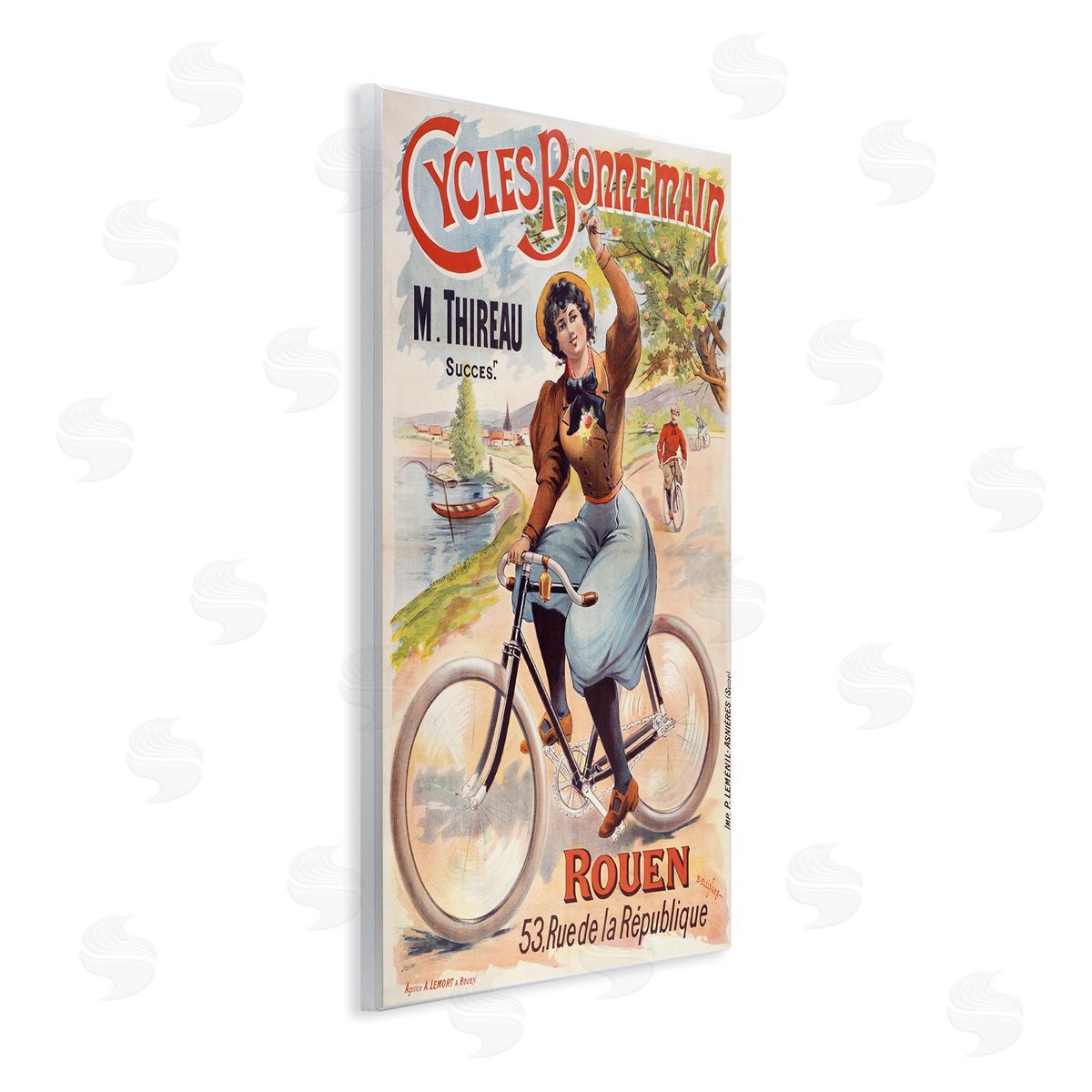 Vintage Cycles Bonnemain Wood Plaque Wall Art, Home Decor by Marcus Jules