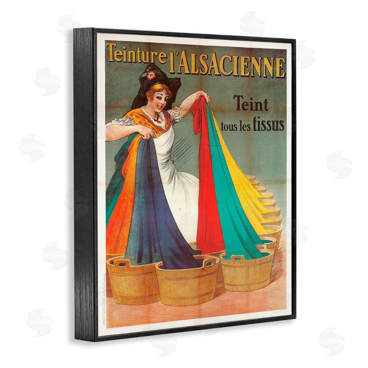 Vintage Teinture L'Alsacienne Black Frame Print Wall Art, Home Decor by Marcus Jules