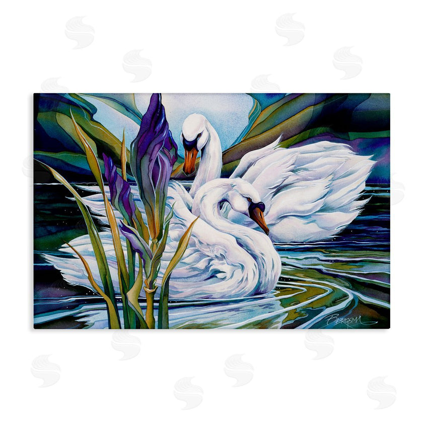 Jody Bergsma | Swans with Abstract Pond Ripples