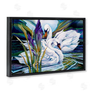 Jody Bergsma | Swans with Abstract Pond Ripples