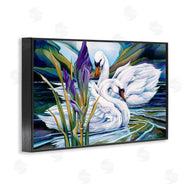 Jody Bergsma | Swans with Abstract Pond Ripples