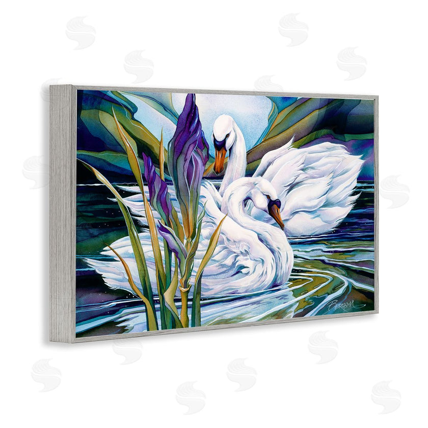 Jody Bergsma | Swans with Abstract Pond Ripples