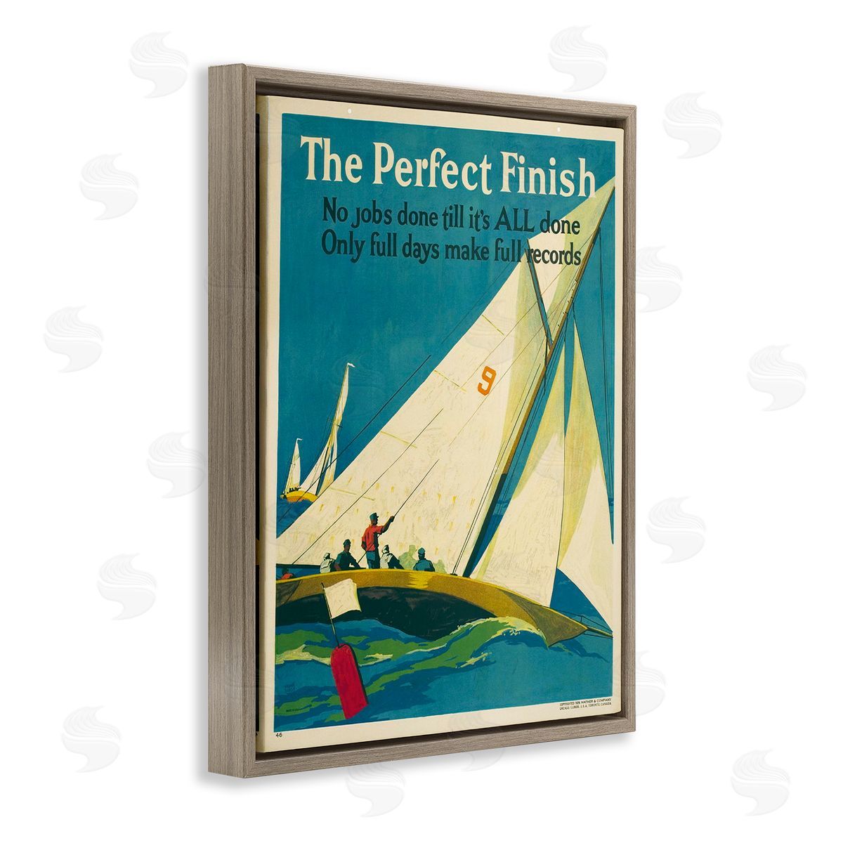 Perfect Finish Antique Sailors Brown Floating Frame Canvas Wall Art, Home Decor by Marcus Jules
