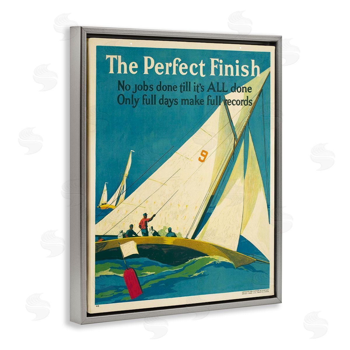 Perfect Finish Antique Sailors Grey Floating Frame Canvas Wall Art, Home Decor by Marcus Jules