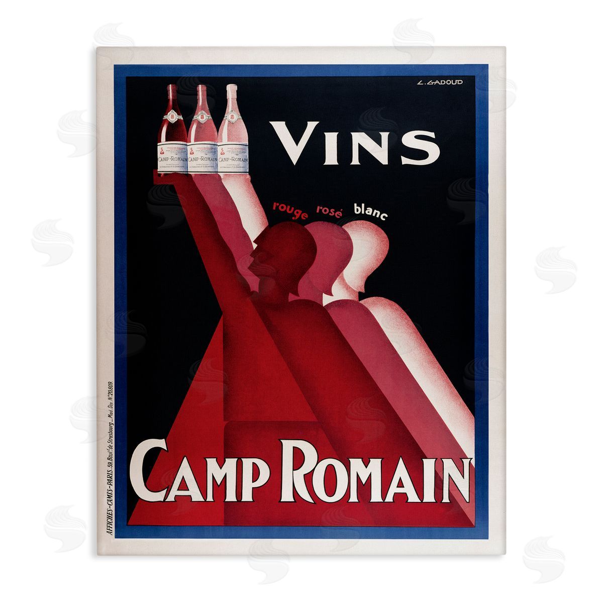 Antique Wine Bottle Trio Canvas Wall Art, Home Decor by Marcus Jules