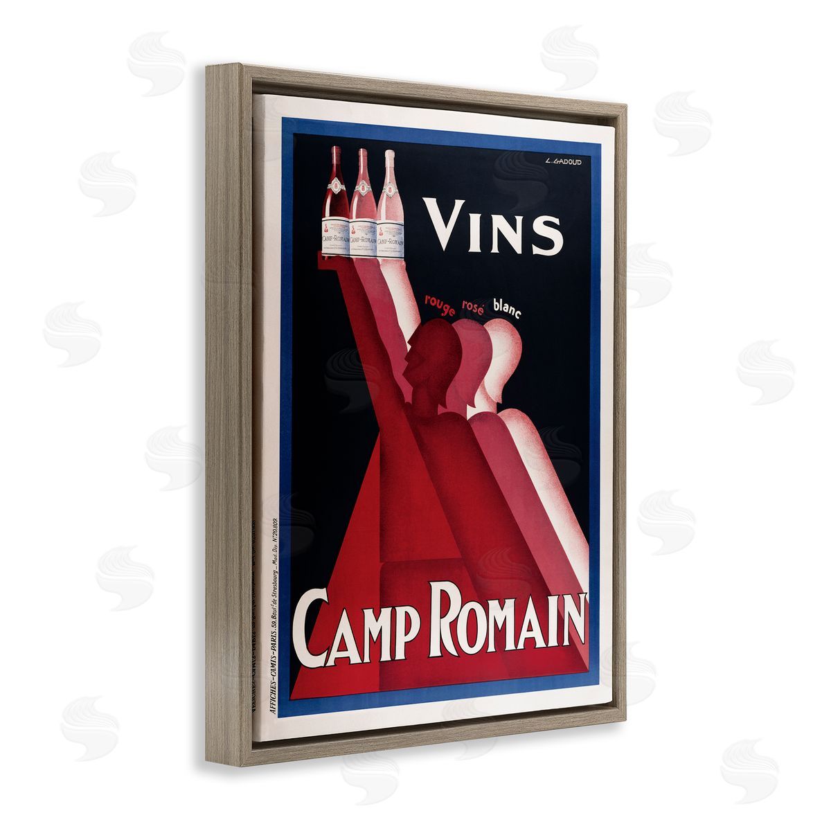 Antique Wine Bottle Trio Brown Floating Frame Canvas Wall Art, Home Decor by Marcus Jules