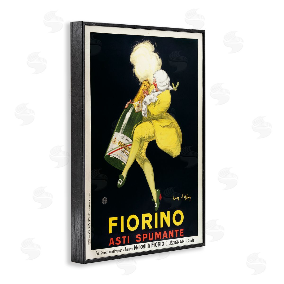 Vintage Fiorno Wine Black Frame Print Wall Art, Home Decor by Marcus Jules
