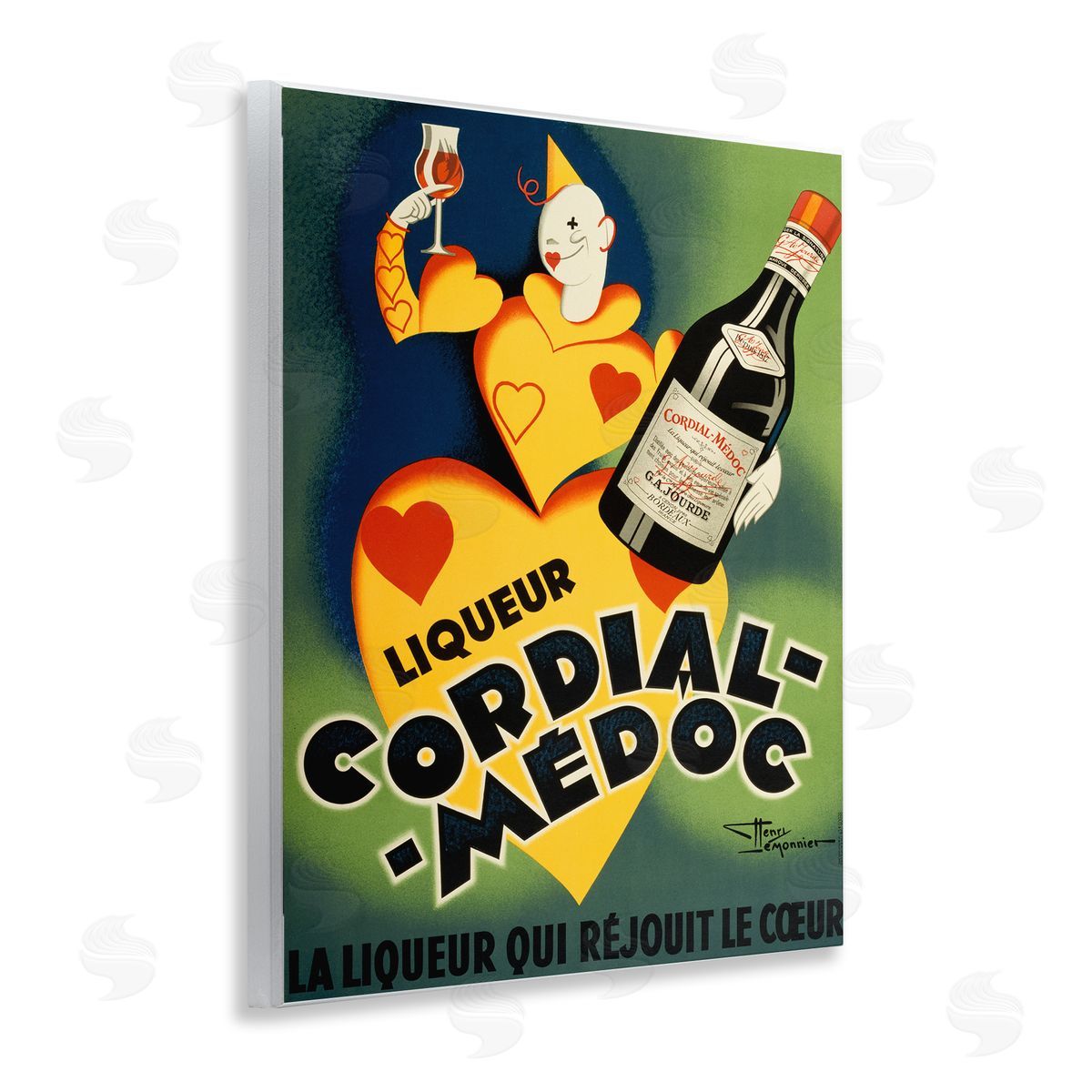 Retro Vintage Wine Advertisement Wood Plaque Wall Art, Home Decor by Marcus Jules