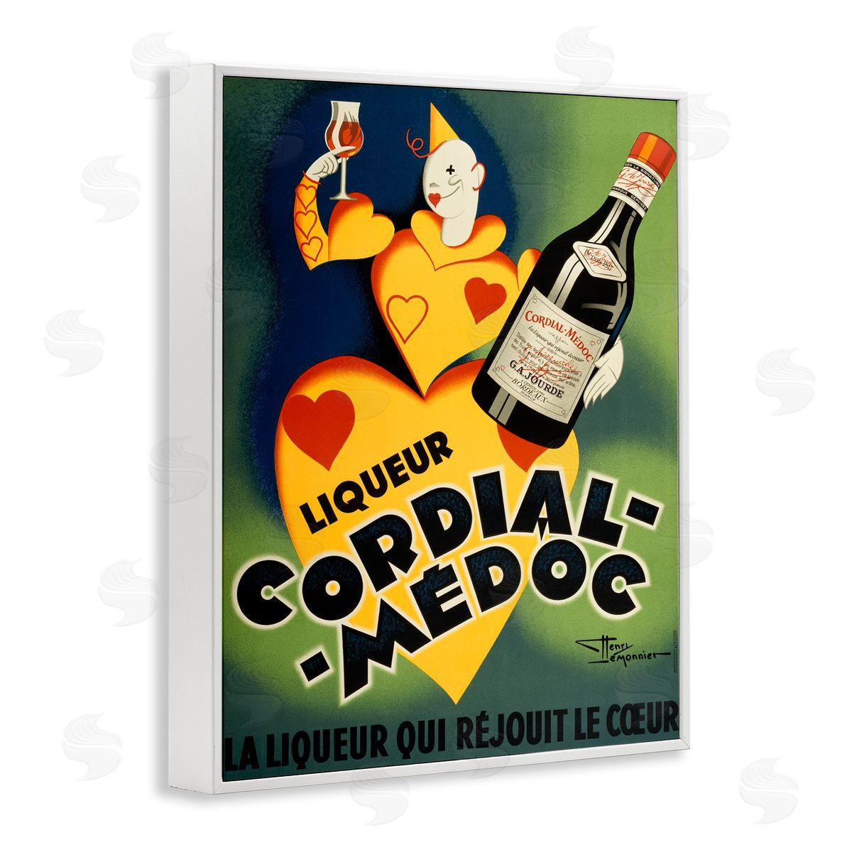 Retro Vintage Wine Advertisement White Frame Print Wall Art, Home Decor by Marcus Jules