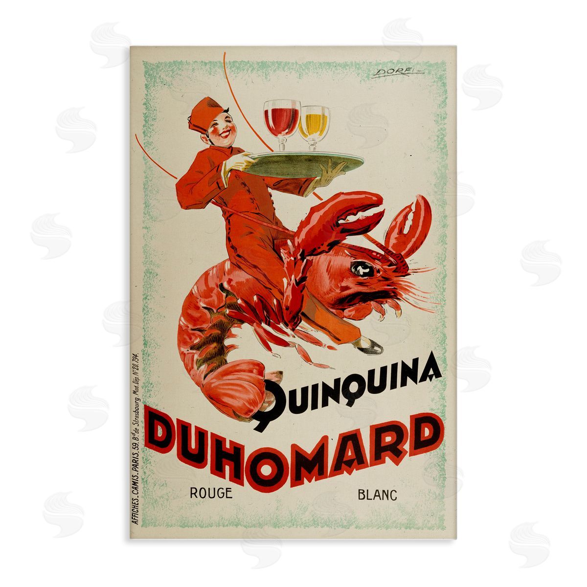 Vintage Lobster Advertisement Canvas Wall Art, Home Decor by Marcus Jules