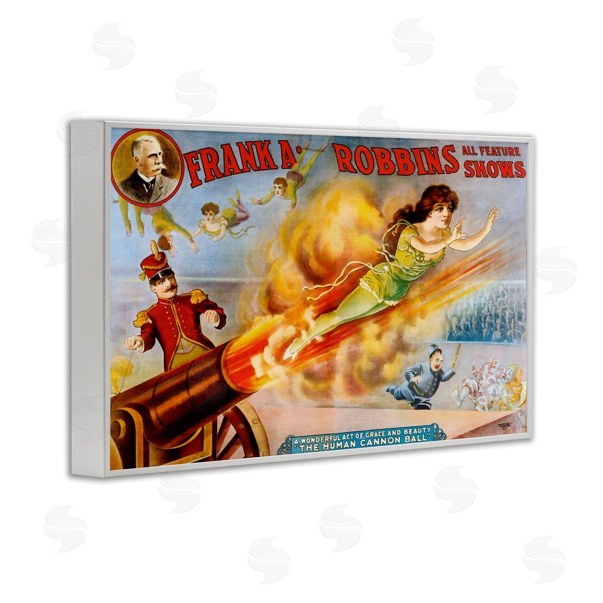 Vintage Circus Advertisement White Frame Print Wall Art, Home Decor by Marcus Jules
