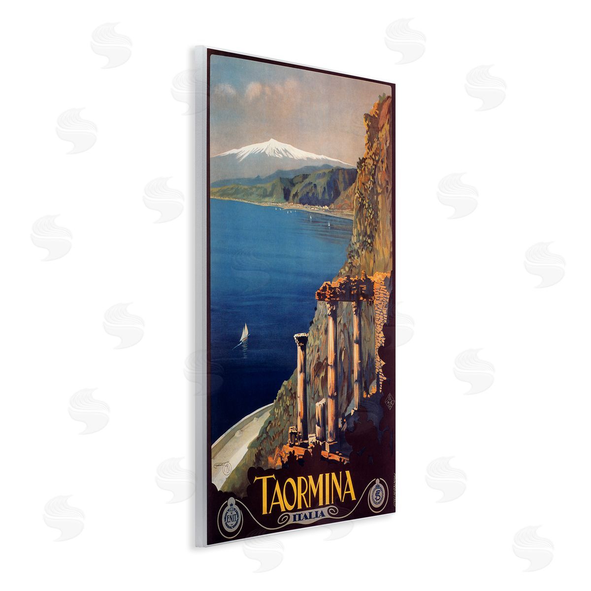 Tormina Italy Travel Poster Wood Plaque Wall Art, Home Decor by Marcus Jules