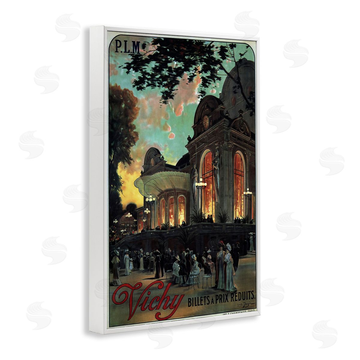 Vichy Cultural Antique Poster White Frame Print Wall Art, Home Decor by Marcus Jules