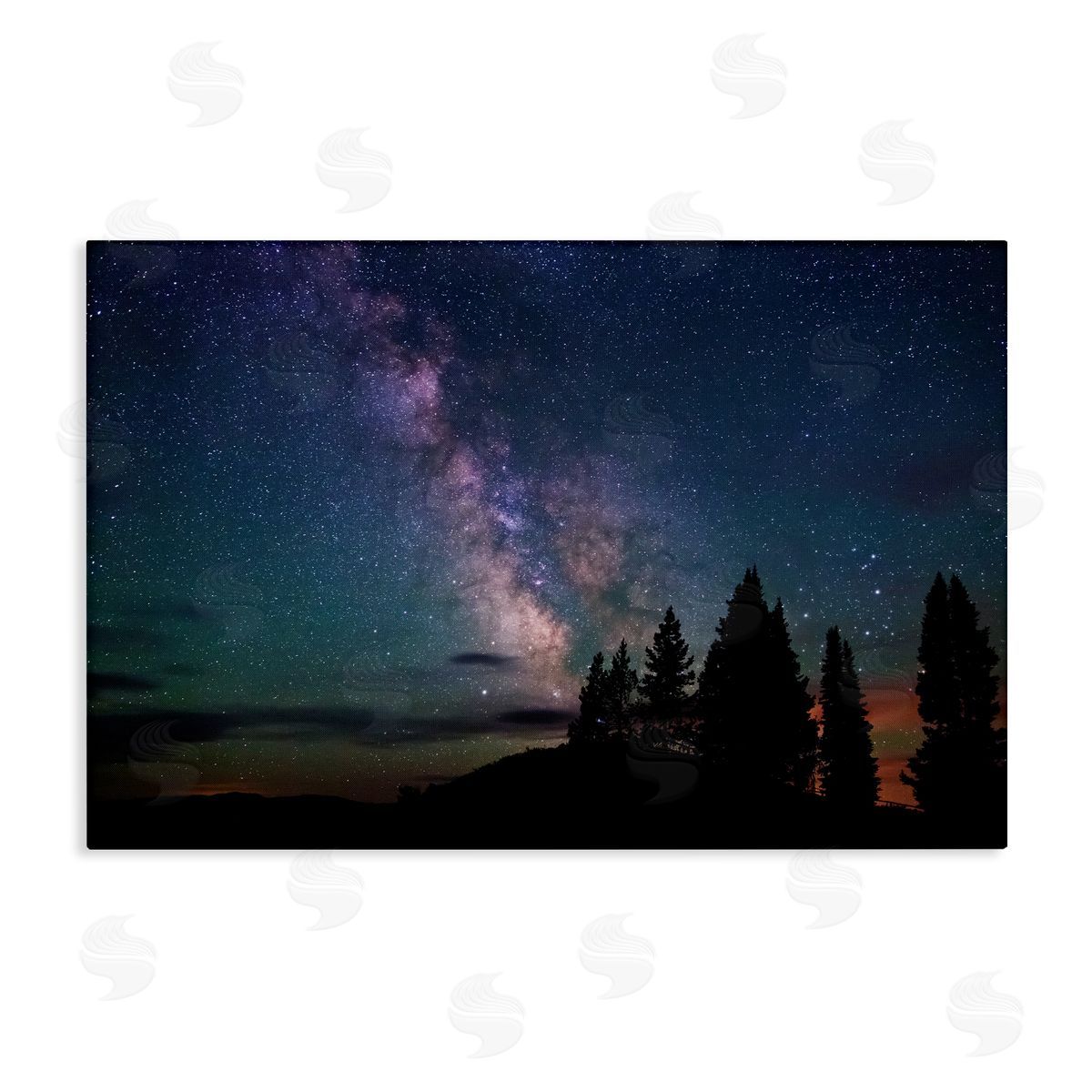 Silhouetted Forest & Night Sky Canvas Wall Art, Home Decor by Royce Bair