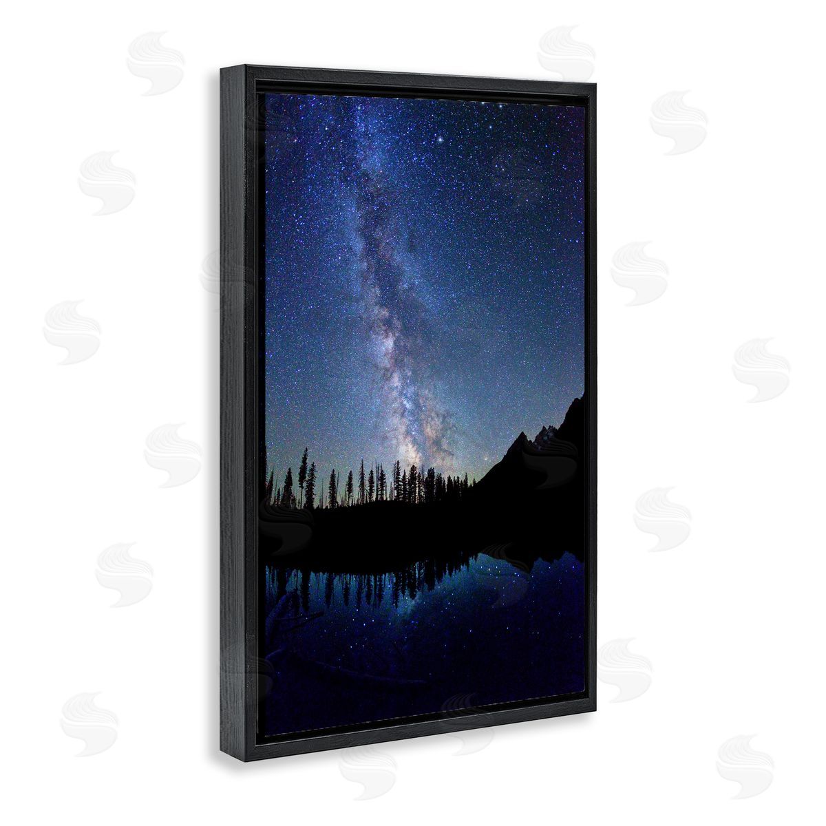 Nebula Reflection in Lake Black Floating Frame Canvas Wall Art, Home Decor by Royce Bair