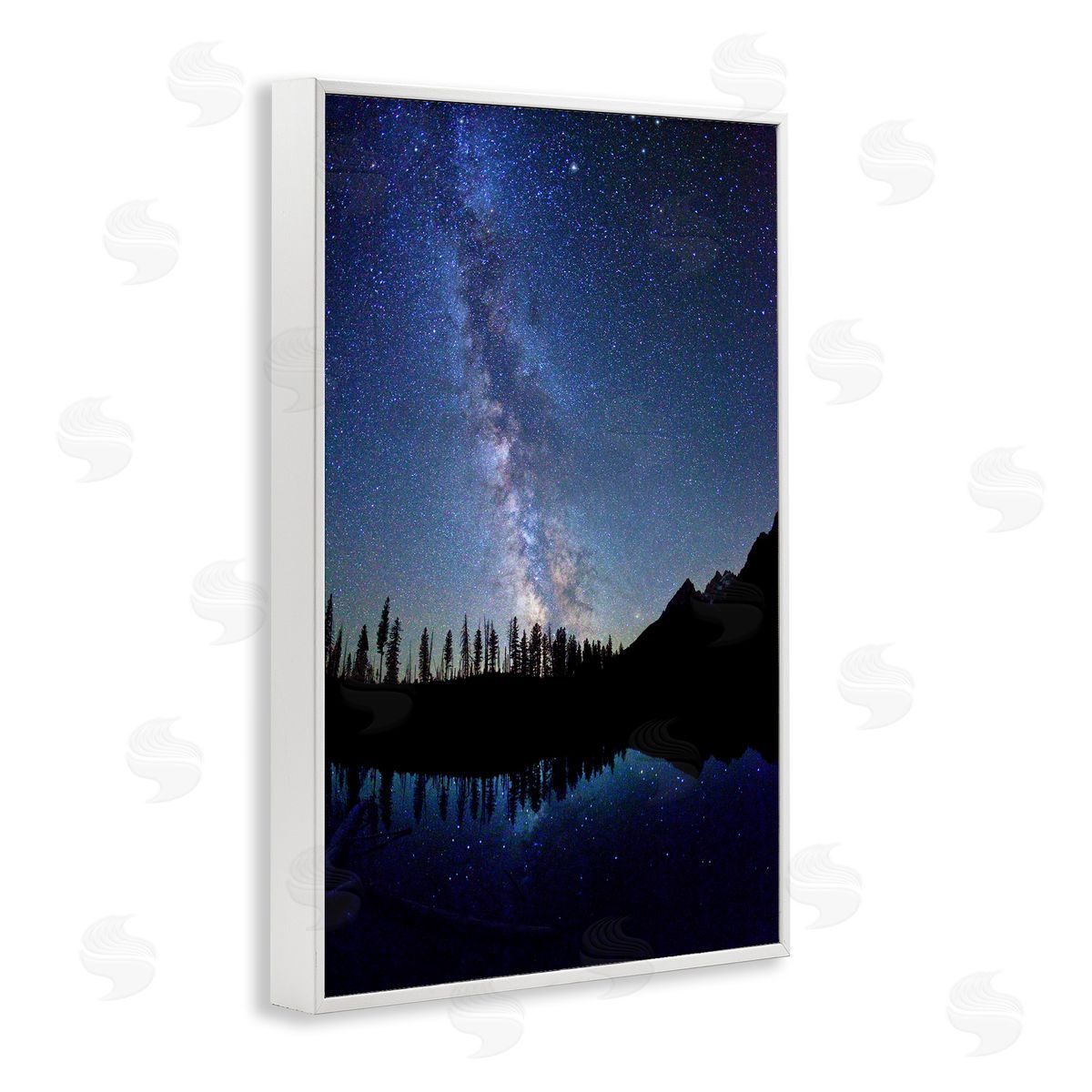 Nebula Reflection in Lake White Frame Print Wall Art, Home Decor by Royce Bair