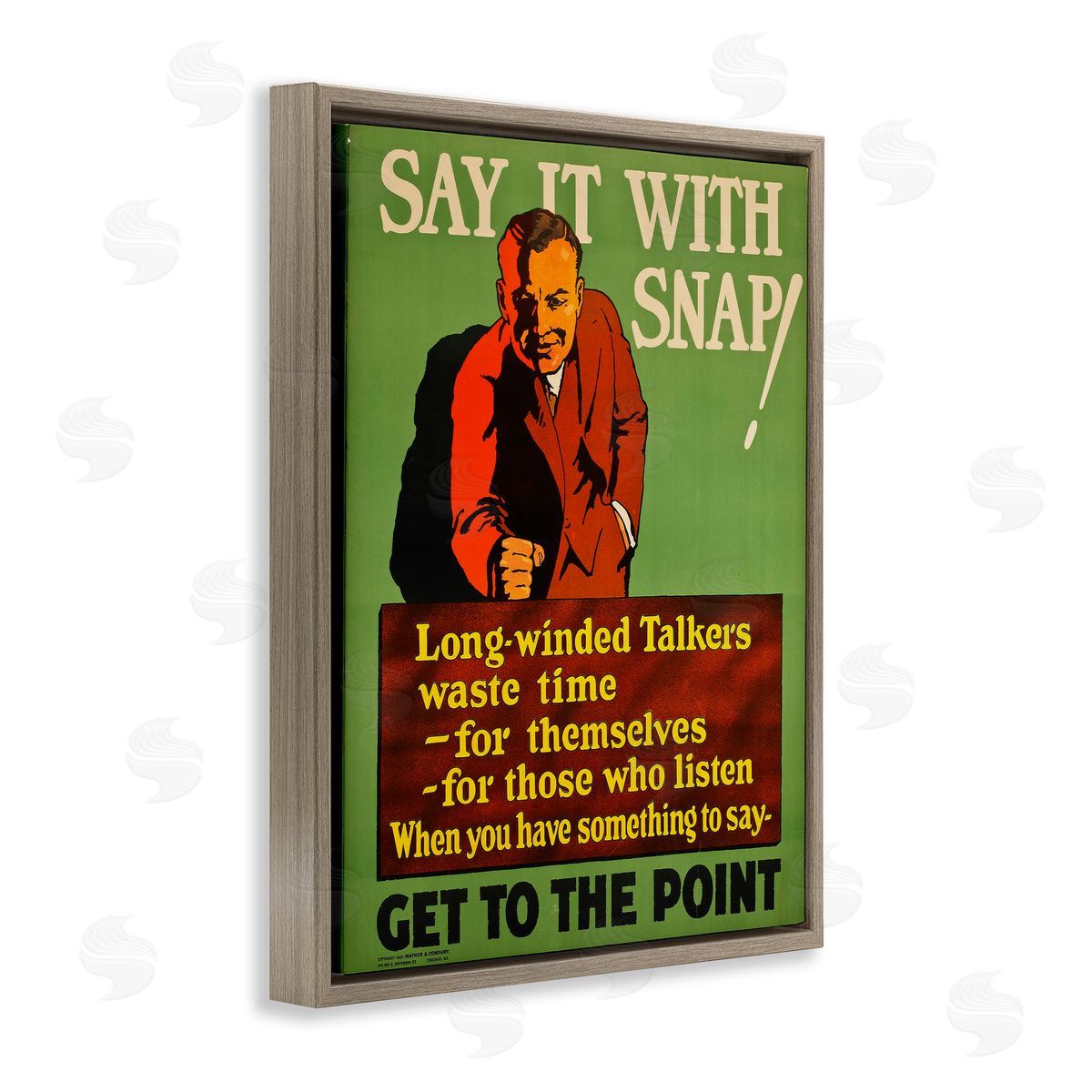 Vintage Say It With Snap Brown Floating Frame Canvas Wall Art, Home Decor by Marcus Jules
