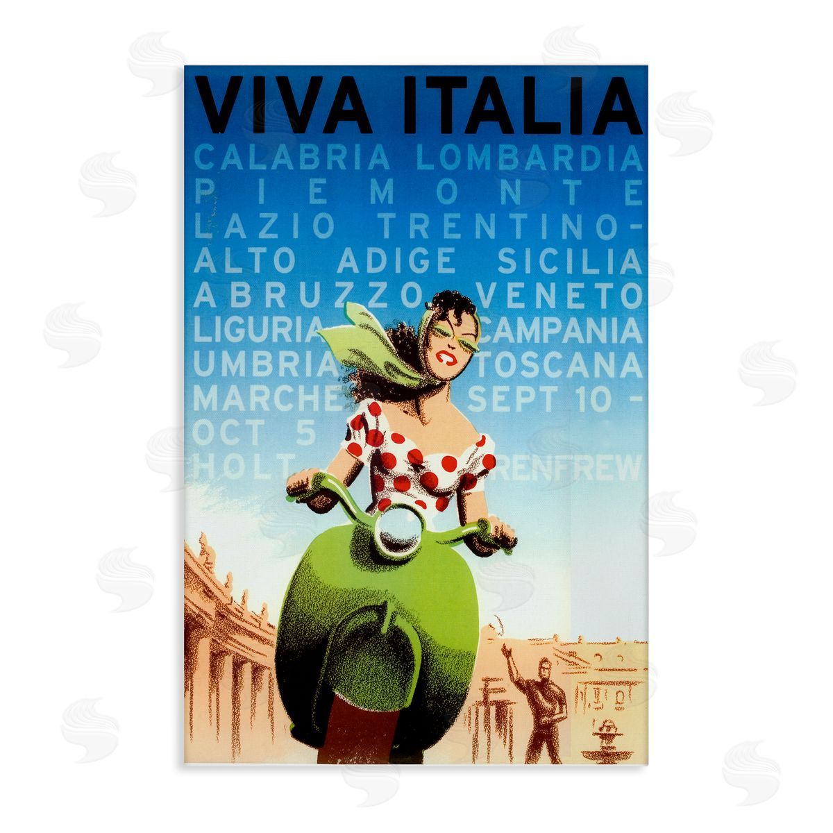 Vintage Italy Travel Ad Canvas Wall Art, Home Decor by Marcus Jules