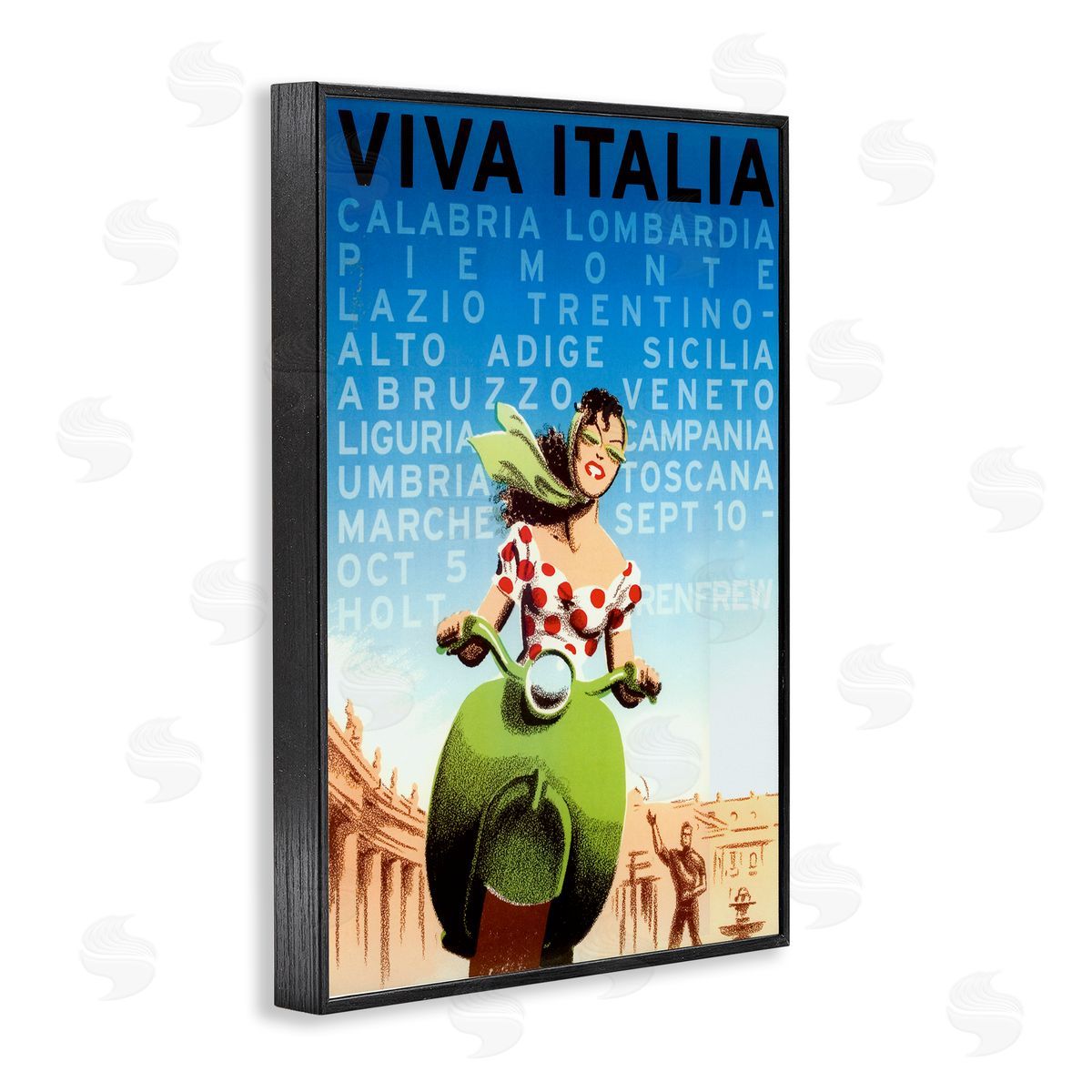 Vintage Italy Travel Ad Black Frame Print Wall Art, Home Decor by Marcus Jules